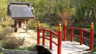 A small shrine of Benzaiten or the Goddess of Water, Music and Art